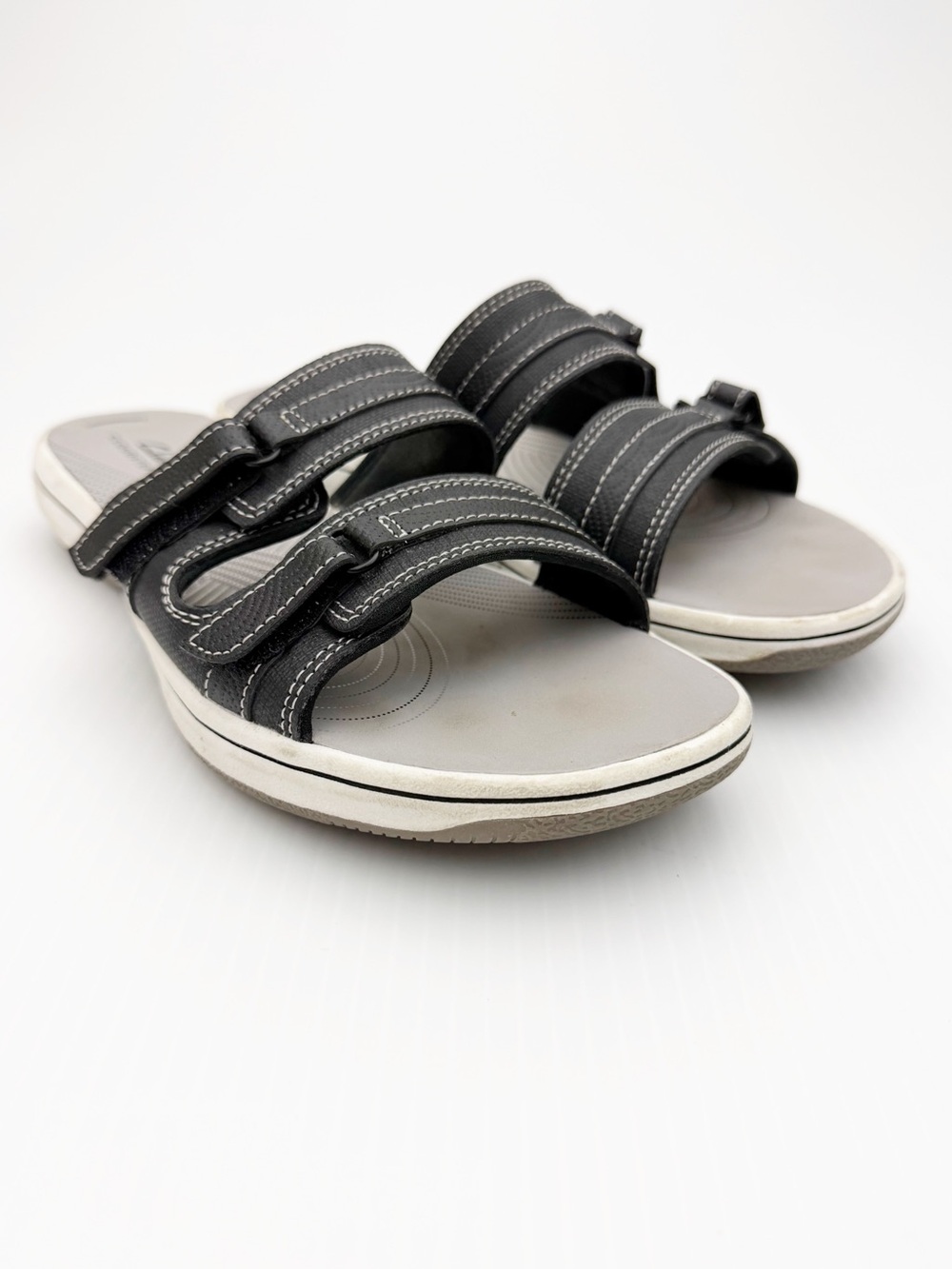 Clarks Cloudsteppers Breeze Piper Navy Blue Slip On Sandals Shoes